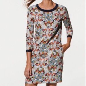 J. Crew Misty Fog Floral Shift Dress 00